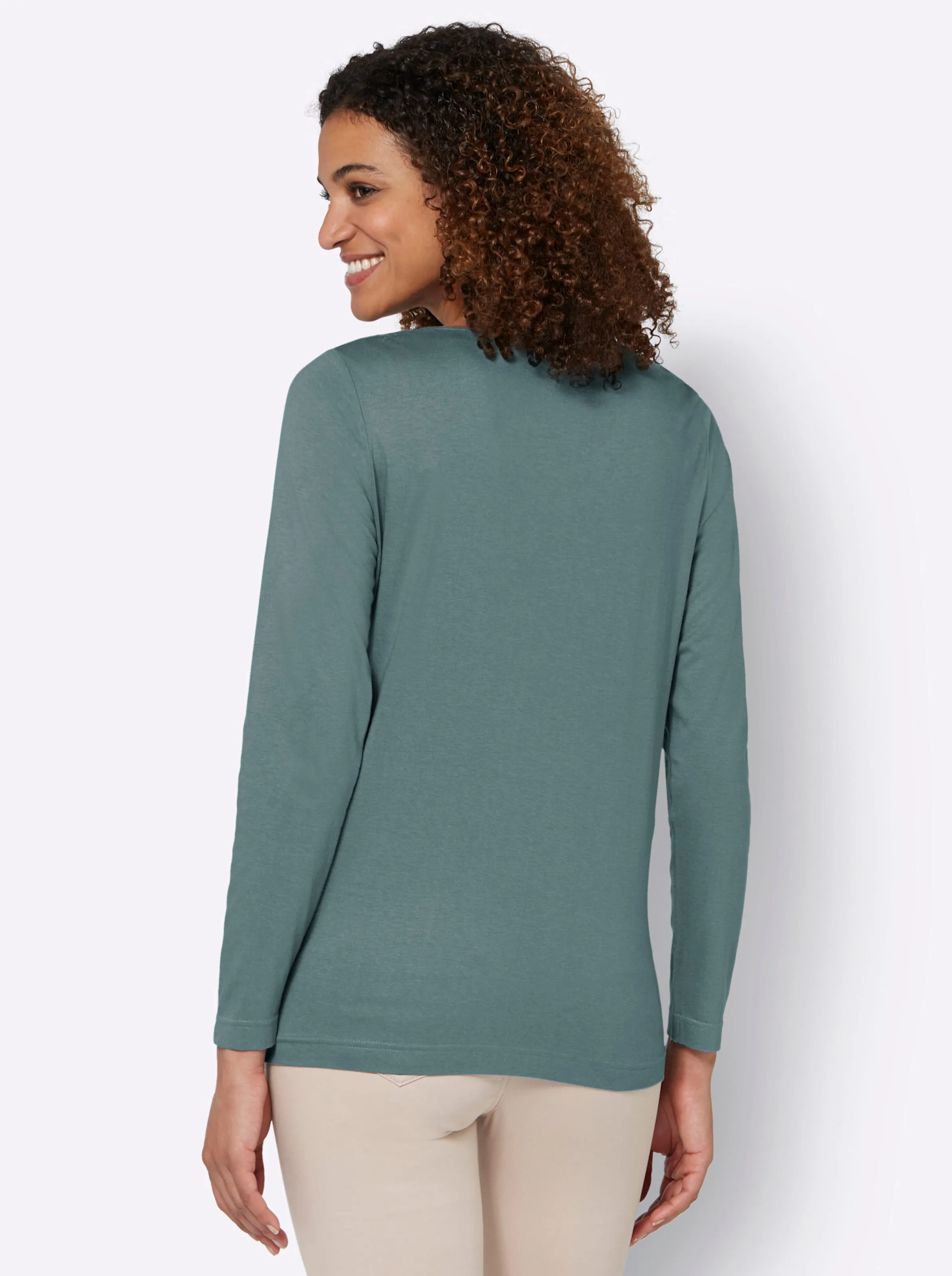 Langarmshirt in jade
